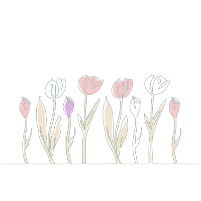 lineart-tulips-many